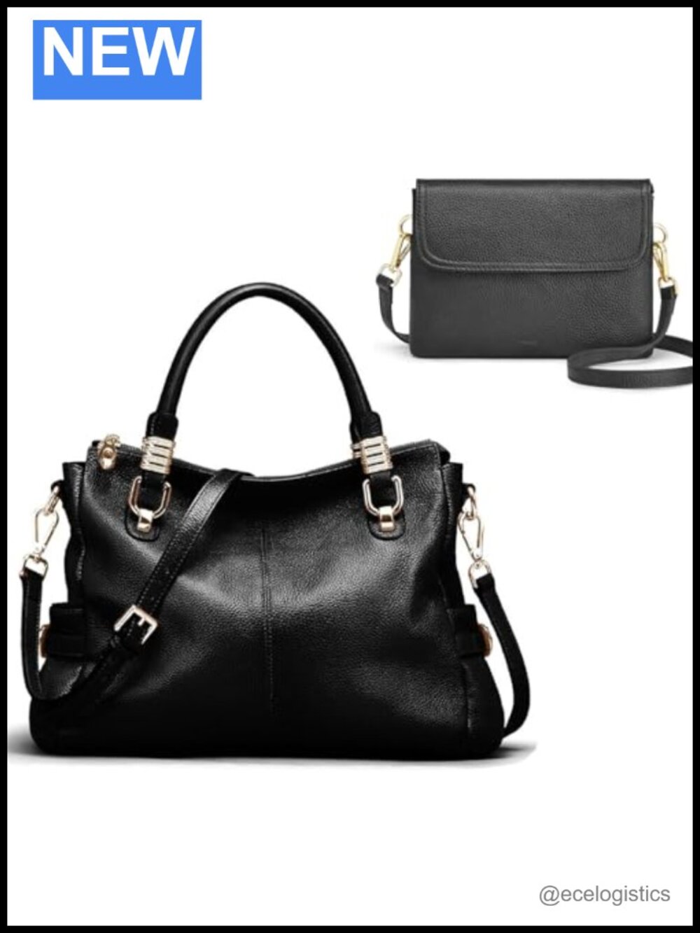 Genuine Leather Satchel & Crossbody Bag Women Multiway Handbag